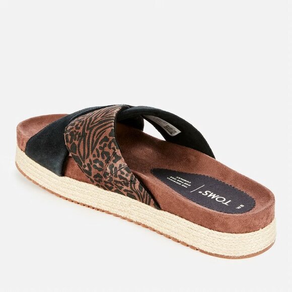 TOMS Paloma Sandals- Mixed Leather Woven Comfy Sandals- Size 8 - Picture 1 of 9